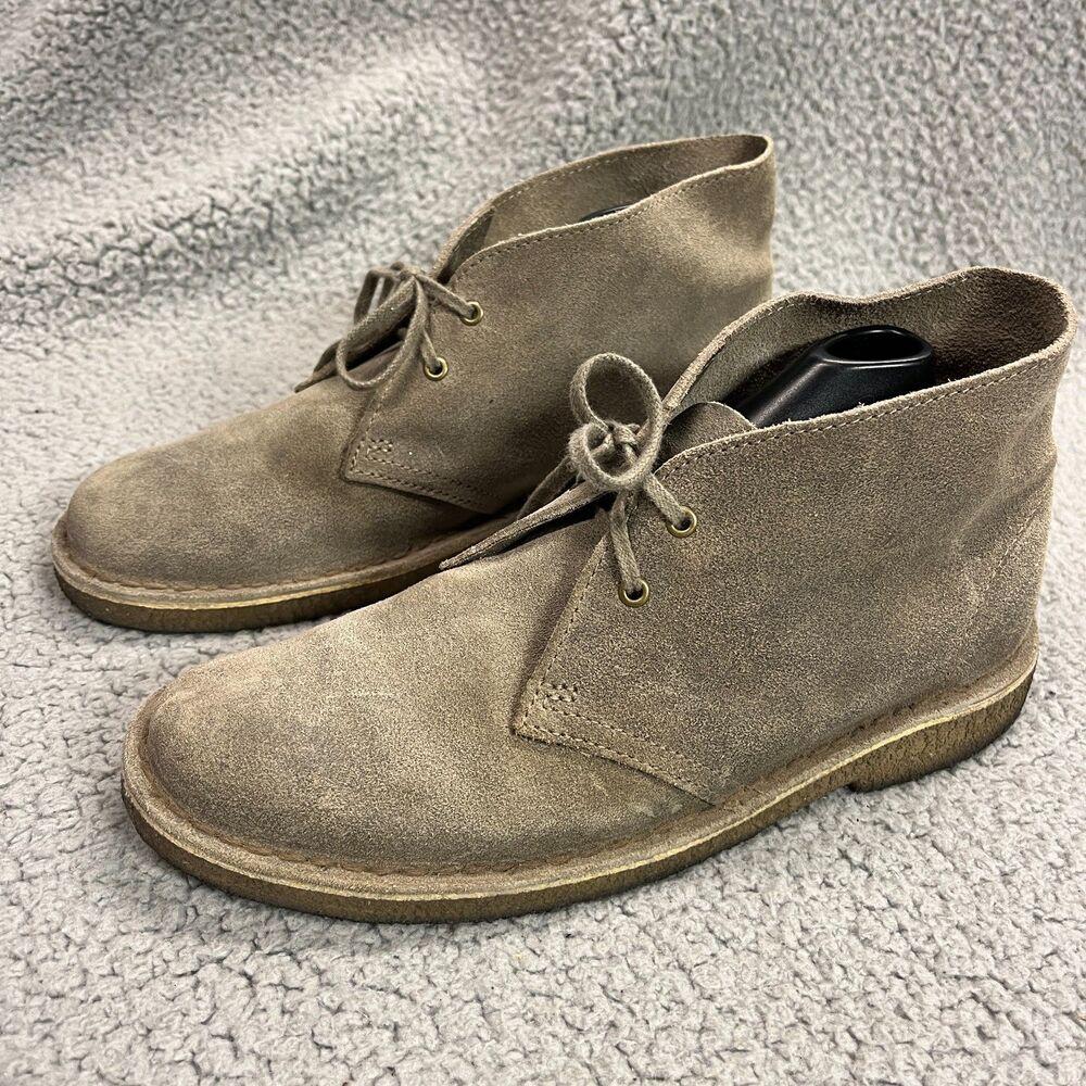 CLARKS Originals Desert Boots Womens 8.5 M Taupe Chukka Suede Crepe Sole  Shoes